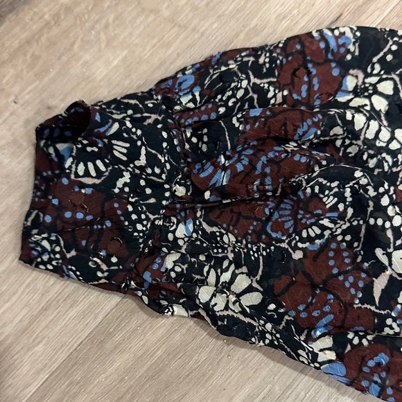 ba&sh Brown and Blue Floral Long Sleeve Dress - Picture 4 of 4